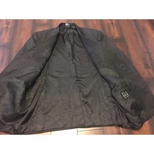 Jos A Bank Mens 45R Black Striped Blazer Two Button 100% Wool Sportcoat